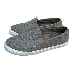Tory Burch Jesse Quilted Leather Slip-On Sneakers Taupe Women’s Size 6 Comfort